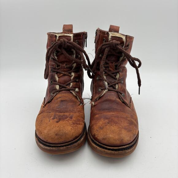 Frye Valerie Shearling Lined Lace Up Combat Boots Women's 8.5B - Picture 2 of 13